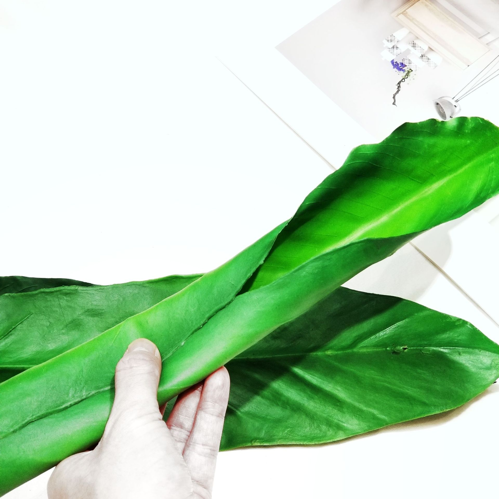 Liou Foreign Trade Export Soft Rubber Bird Of Paradise Leaves Cross-Border Simulation Feel Bird Of Paradise Leaves Large, Small And Medium Bird Of Paradise Leaves Specification drawing