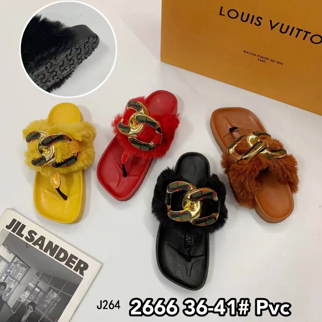 New autumn/winter flat half slipper women wear foot clip metal chain with cashmere slipper wear foot clip hair slipper