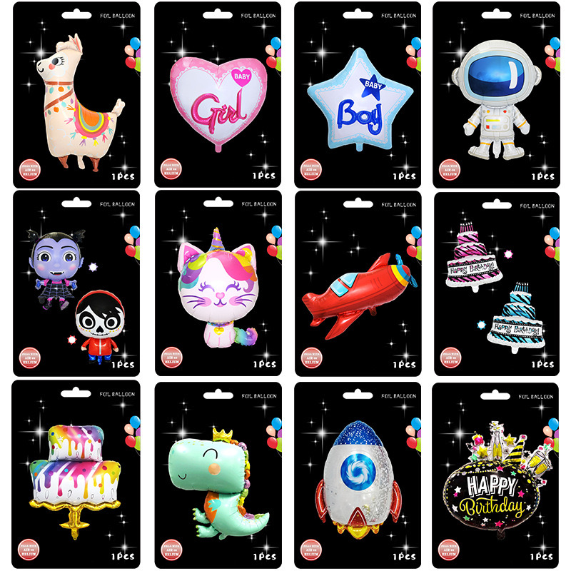 Birthday Party Balloon Decoration Aluminum Film Ball Series Single card Packaging Balloon 3 details Picture