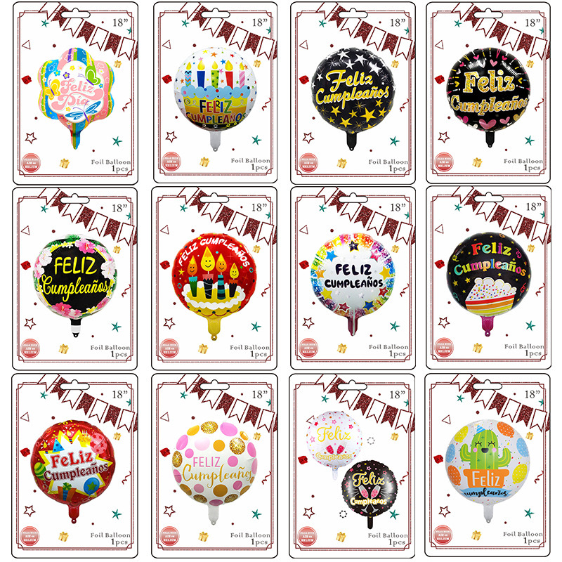 Birthday Party Balloon Decoration Aluminum Film Ball Series Single card Packaging Balloon 3 Specification image