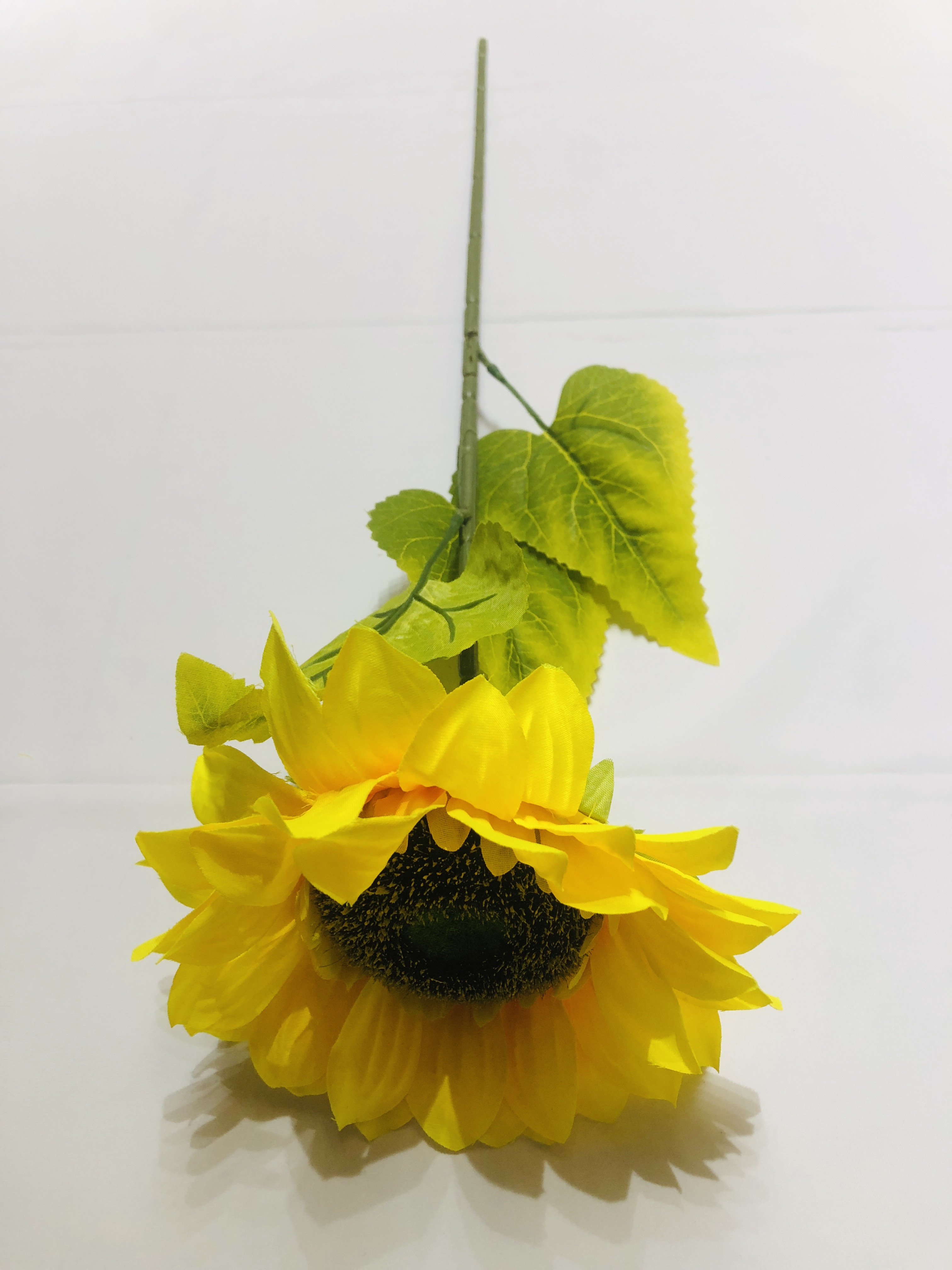 School Sports Props Photography Photo Decorations Home Decoration Fake Flower Sunflower Restaurant Table Simulation Single Sunflower 3 Leaf Single Sunflower