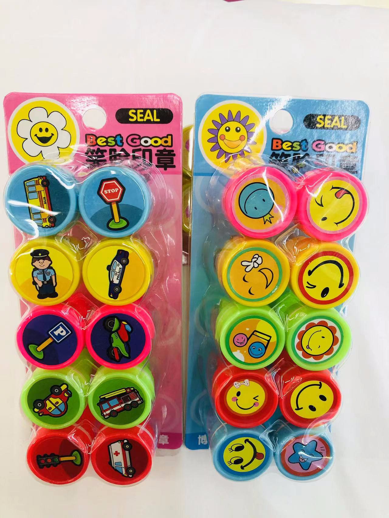展示盒装日韩可爱卡通图案混装儿童印章幼儿园老师鼓励奖励印章用品笑脸印章教具印章卡装印章 文具用品可水洗涂鸦海娟玩具批发详情3