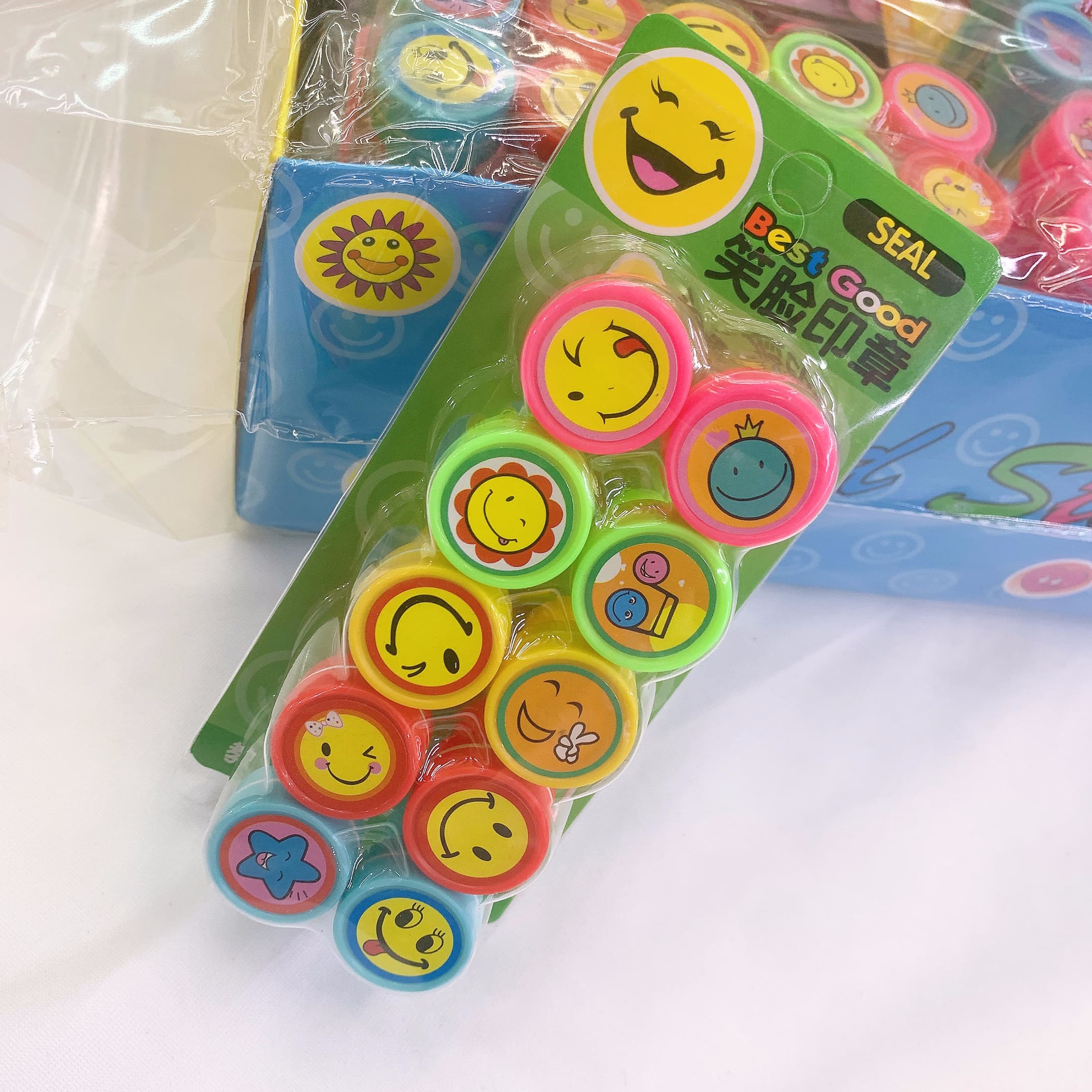 展示盒装日韩可爱卡通图案混装儿童印章幼儿园老师鼓励奖励印章用品笑脸印章教具印章卡装印章 文具用品可水洗涂鸦海娟玩具批发详情6