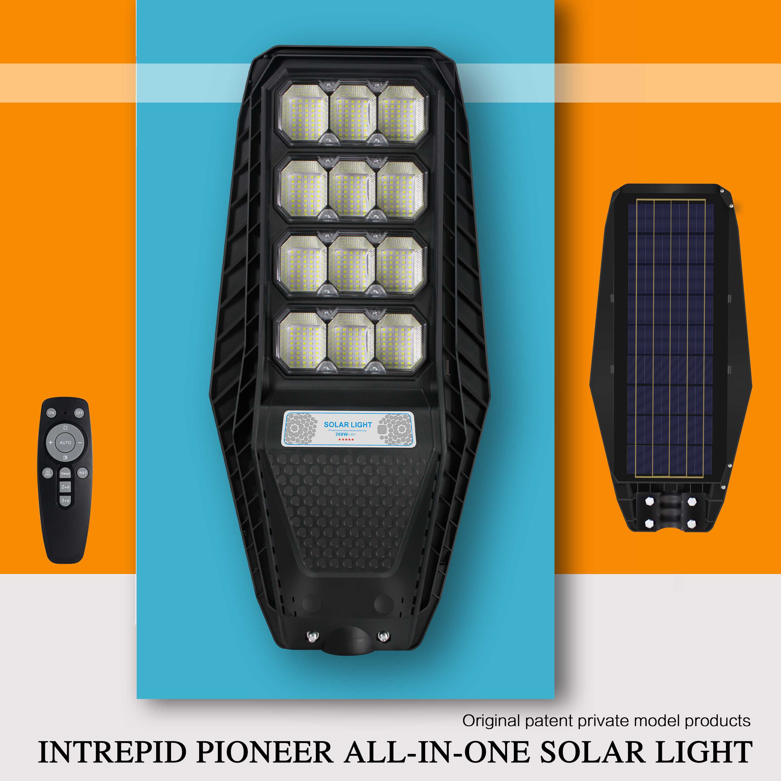 Leader - Courtyard Integrated Solar Street Lamp Radar Sensing Remote Control Light Control 100W/200W/300W pic 4