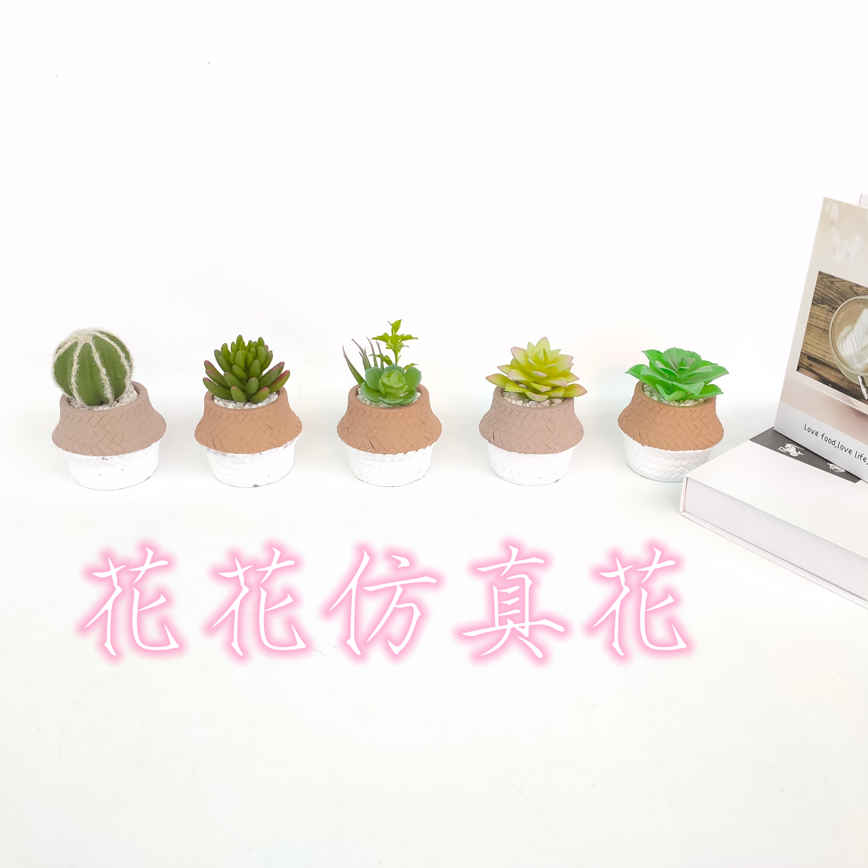 Imitation flower fake flower bonsai ceramic basin rose daily decoration
