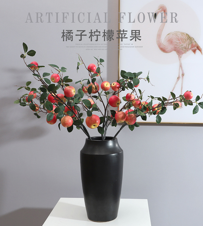 航宾仿真花 仿真橘子 新年摆饰 中式家居客厅装饰摆件 仿真苹果 假花仿真柠檬果实厂家批发详情1