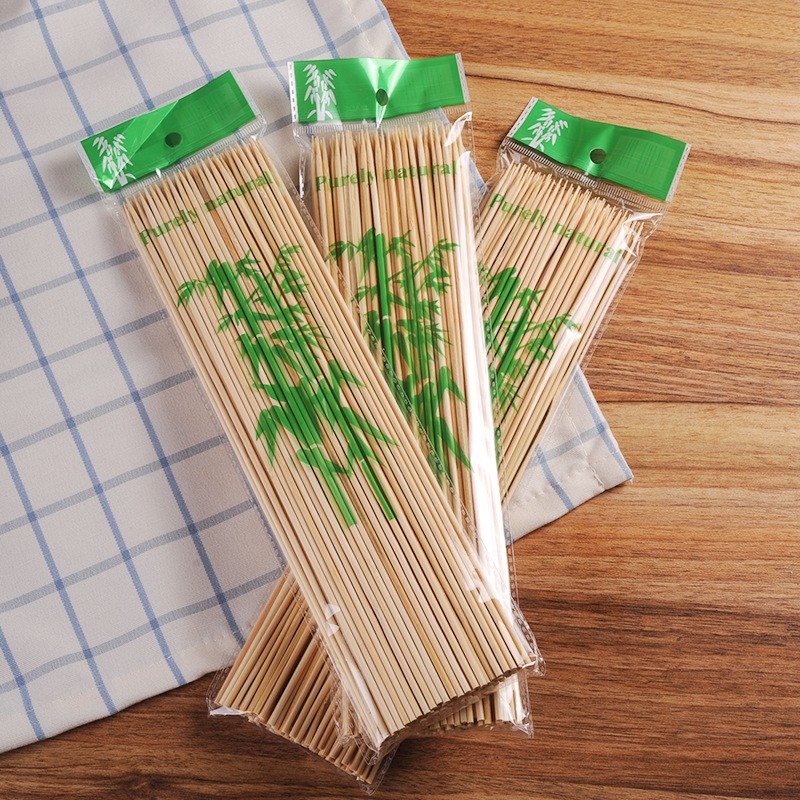 Bamboo Skewers barbecue skewers Natural bamboo makes disposable skewers with iron cannon skewers