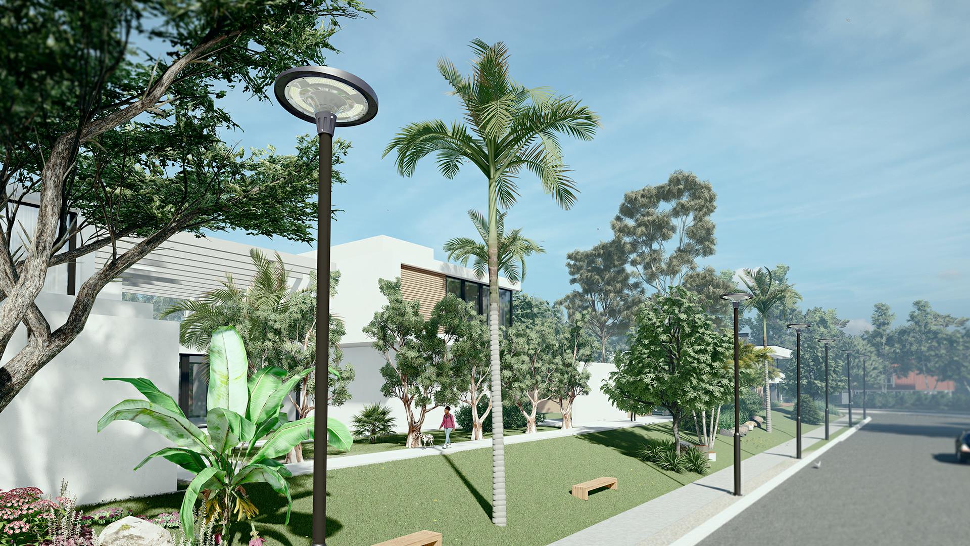 Explore the No. 1 solar energy courtyard, square, park walkway, home garden, RGB Bluetooth, seven-color music, villa, solar light APP, dynamic dimming pic 6