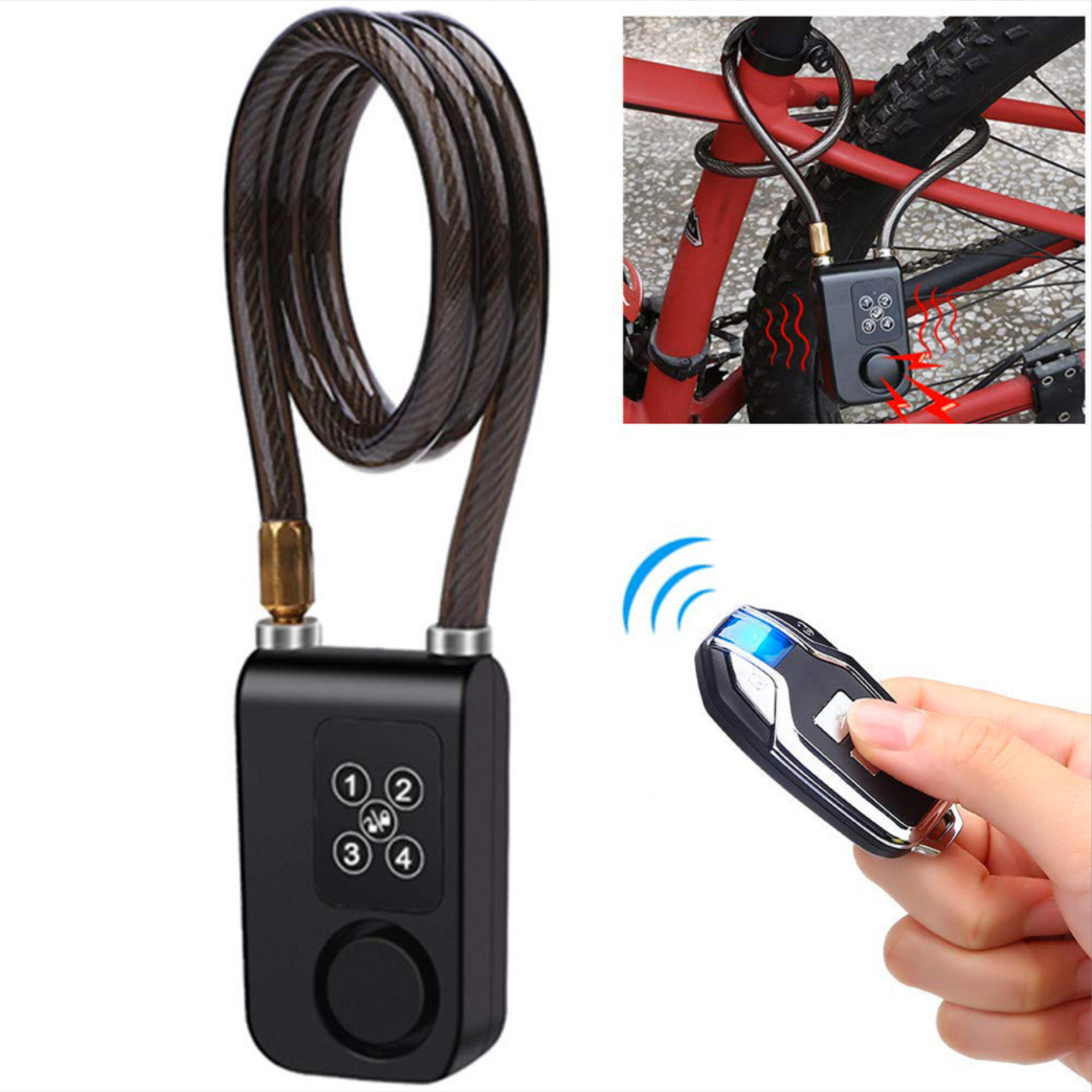 221006 Remote Control combination Lock (LY-787R) Electric bicycle Anti-theft alarm steel wire remote control bicycle combination lock alarm steel cable lock