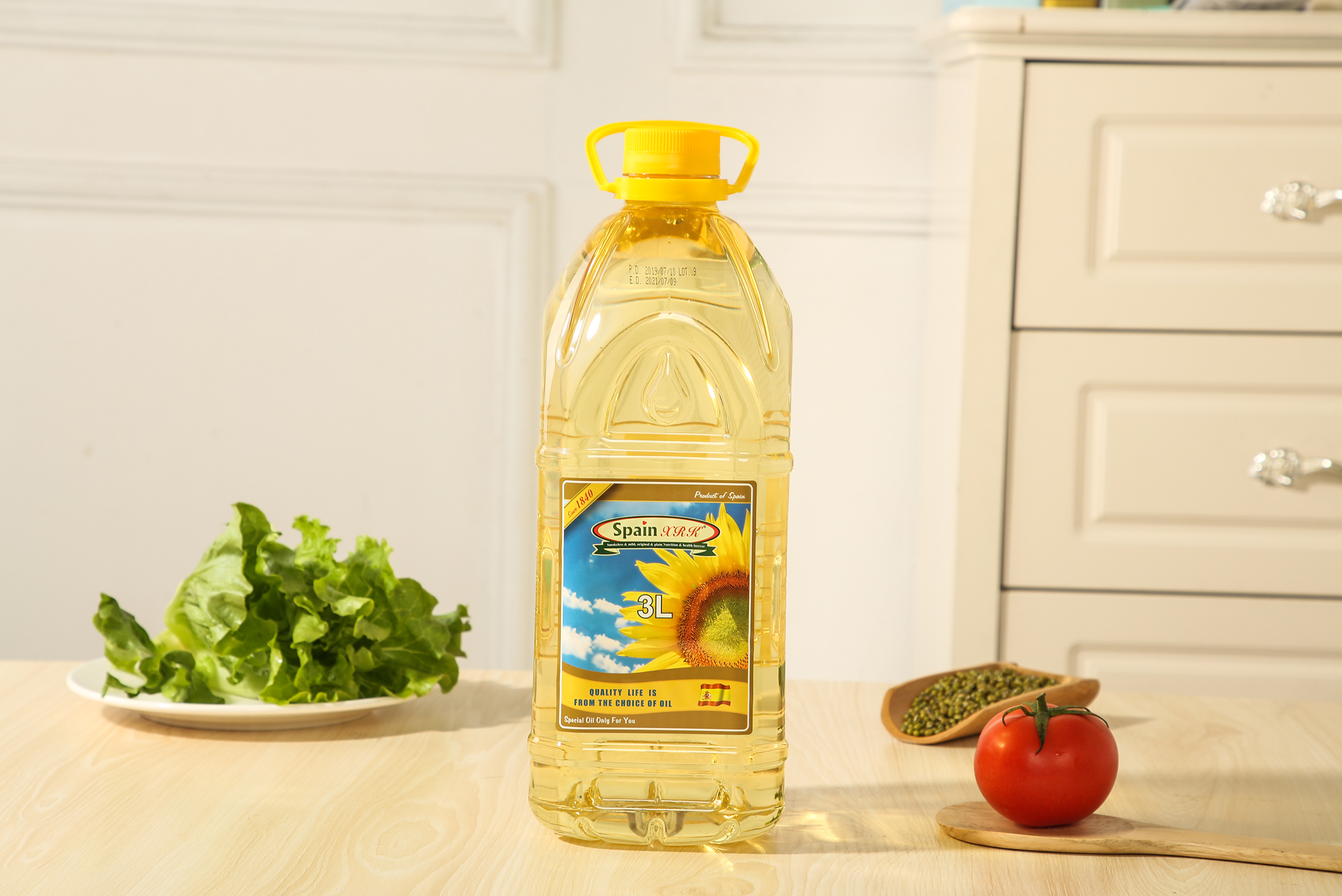 西班牙原装进口压榨食用油夏日葵葵花籽油3升瓶装