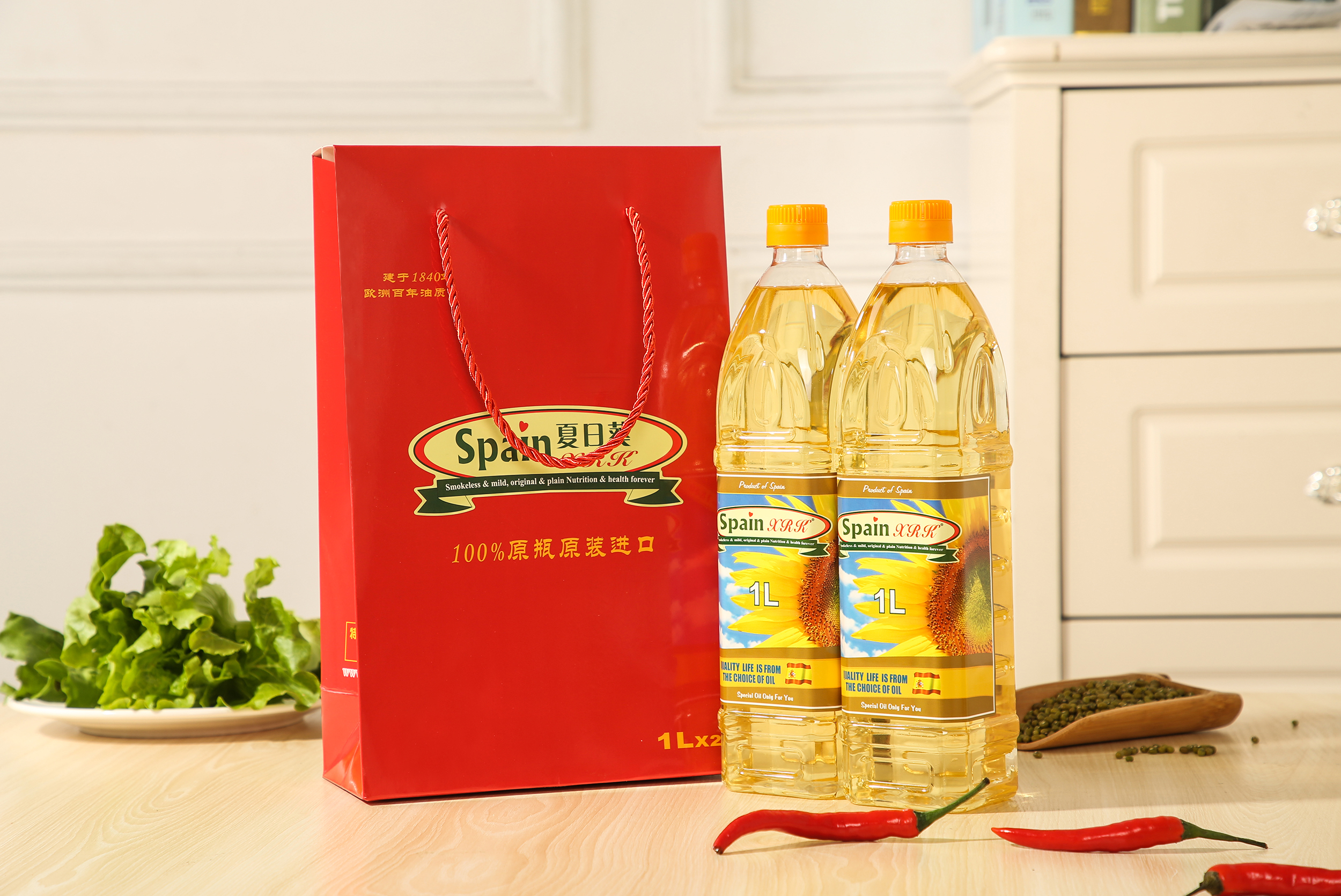 1L original bottle imported sunflower oil from Spain, 1 liter pressed, mellow and fragrant Specification image