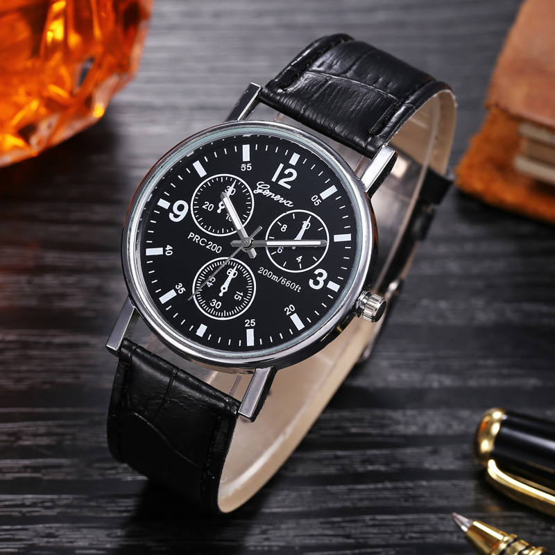 Quartz Watch spot wholesale Fashion Gift Three eyes Men's watch Quartz Watch Blue Glass belt Factory watch wholesale thumbnail