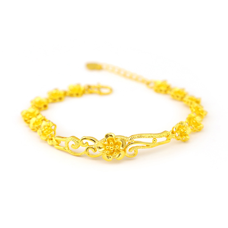 Euro-currency gold round bead bracelet, solid round bead bracelet, Yue Nan Nan golden surface men's and women's Buddhist bead bracelet, Yiwu, novel Item Picture
