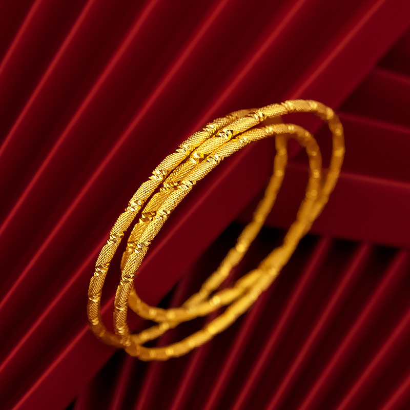 24K Brass Gold-Plated Coil Bracelet Vietnam Sargent Female 3Mm Multi-Circle Thin Ring Bracelet Ground Stall Source Wholesale Novelty Jewelry Specification drawing