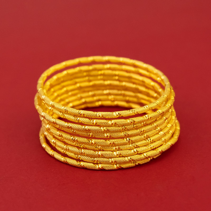 24K Brass Gold-Plated Coil Bracelet Vietnam Sargent Female 3Mm Multi-Circle Thin Ring Bracelet Ground Stall Source Wholesale Novelty Jewelry