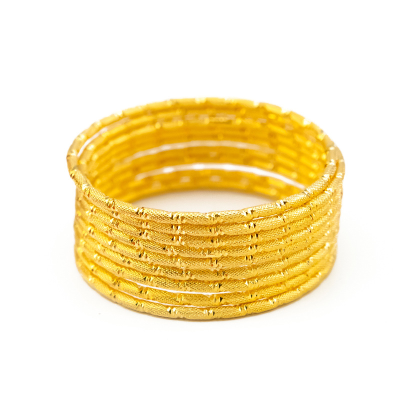 24K Brass Gold-Plated Coil Bracelet Vietnam Sargent Female 3Mm Multi-Circle Thin Ring Bracelet Ground Stall Source Wholesale Novelty Jewelry Item Picture