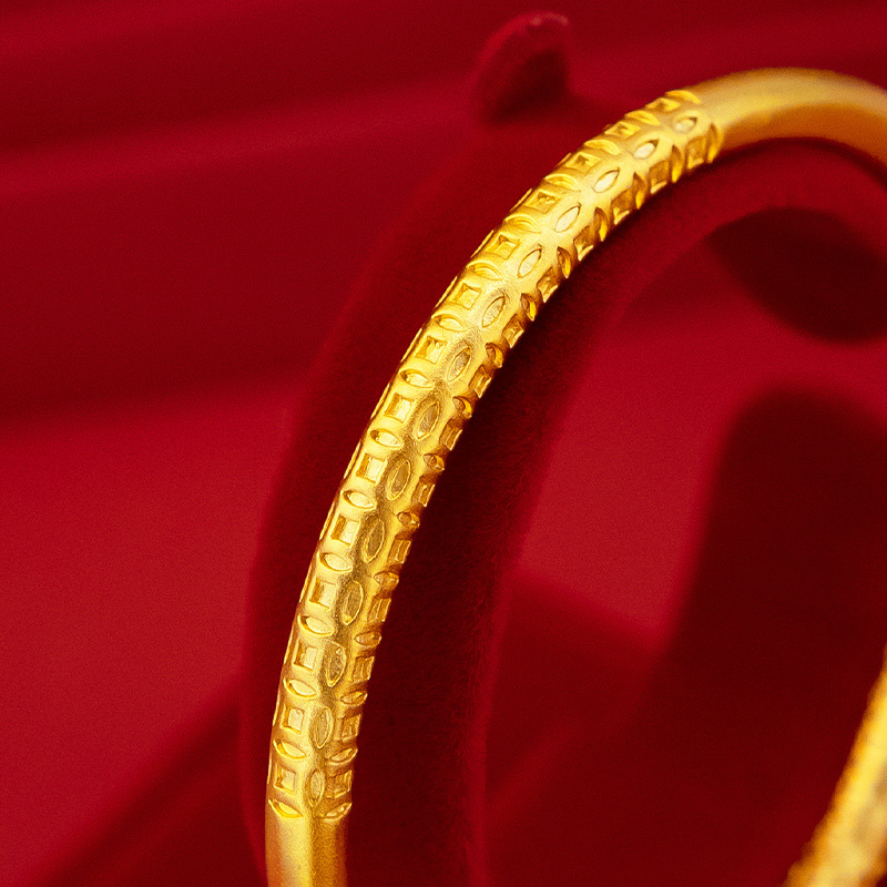Pure Copper Gold Plated Copper Coin Bracelet Yue Nansha Gold Ancient Method Inheritance Money Bracelet Pell-Many Supply Wholesale Female Manufacturers Direct Sales Novel Jewelry Specification drawing