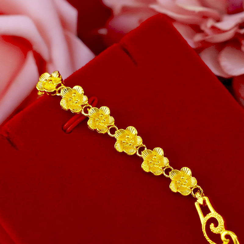 Euro-currency gold round bead bracelet, solid round bead bracelet, Yue Nan Nan golden surface men's and women's Buddhist bead bracelet, Yiwu, novel Application Scenario