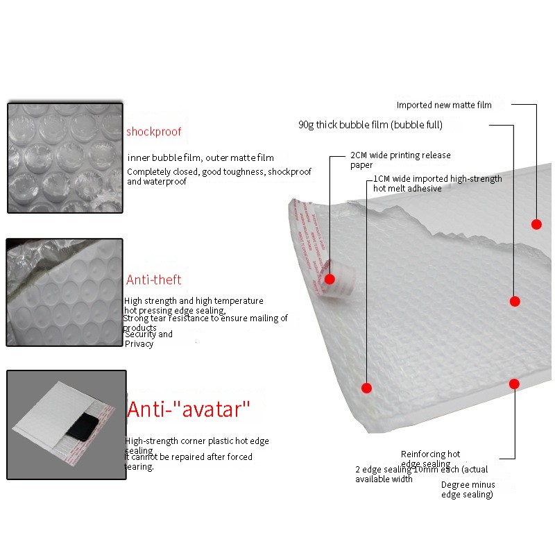Manufacturer matte bubble bag pearlescent film bag clothing bubble bag logistics express bag bubble bag can be printed Application Scenario