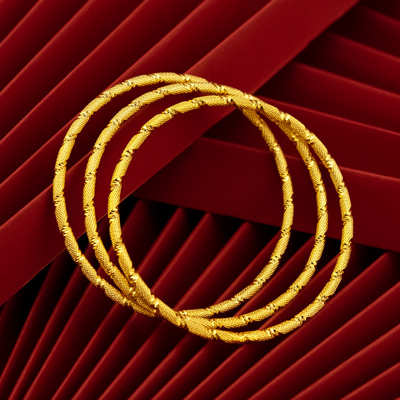 24K Brass Gold-Plated Coil Bracelet Vietnam Sargent Female 3Mm Multi-Circle Thin Ring Bracelet Ground Stall Source Wholesale Novelty Jewelry details Picture