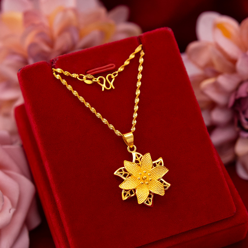 Pure Copper Plating Fashion Exquisite Ladies Small Flower Pendant Necklace Pendant Brass Gold Plated Jewelry Sargent Gold Jewelry Factory Direct Sales Novel Jewelry Application Scenario