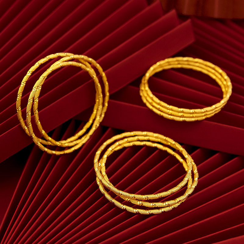 24K Brass Gold-Plated Coil Bracelet Vietnam Sargent Female 3Mm Multi-Circle Thin Ring Bracelet Ground Stall Source Wholesale Novelty Jewelry Application Scenario