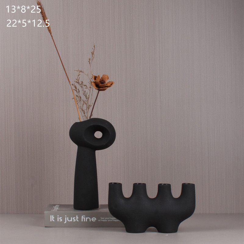 New Nordic modern minimalist geometric ceramic vases, living room decorative cabinets, hotel model rooms, wedding handicrafts Application Scenario