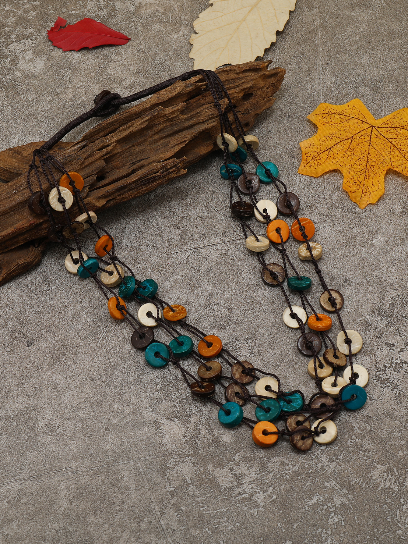 Bohemian tropical style ethnic style retro handmade coconut shell beaded necklace Fucoi-352 thumbnail