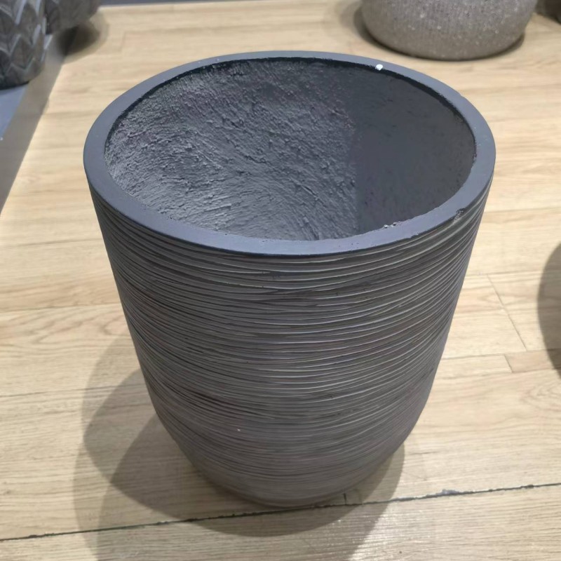 黑色条纹陶瓷多肉花盆大花盆小花盆精简