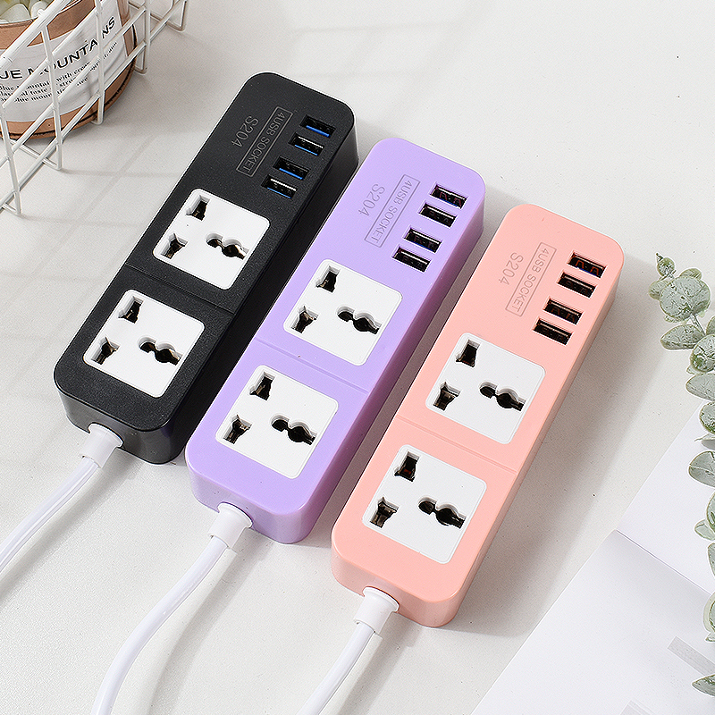 Cross-border e-commerce Malaysia plug row South America Mexico Philippines foreign trade export OEM custom S204 USB color box SOCKET board thumbnail