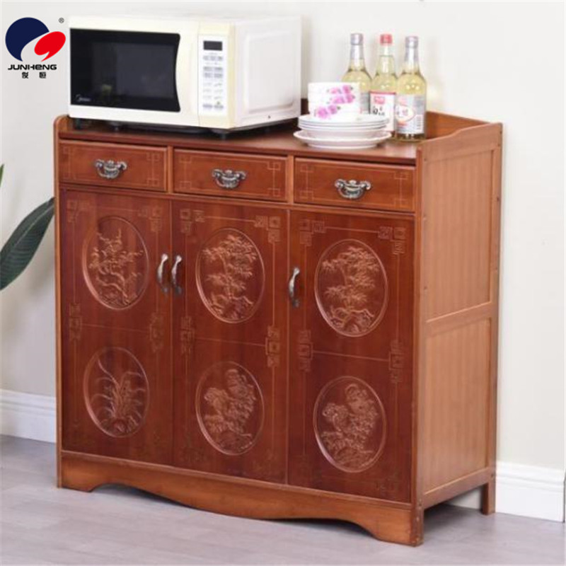 Nan bamboo retro tea water cabinet, sideboard storage cabinet, solid wood Chinese-style living room tea room storage cabinet, household kitchen bowl cabinet Specification image