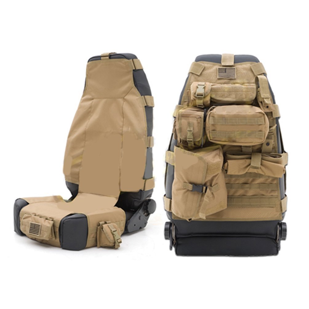 Off-road outdoor car seat cushions, car seat covers, military green canvas seat covers full figure