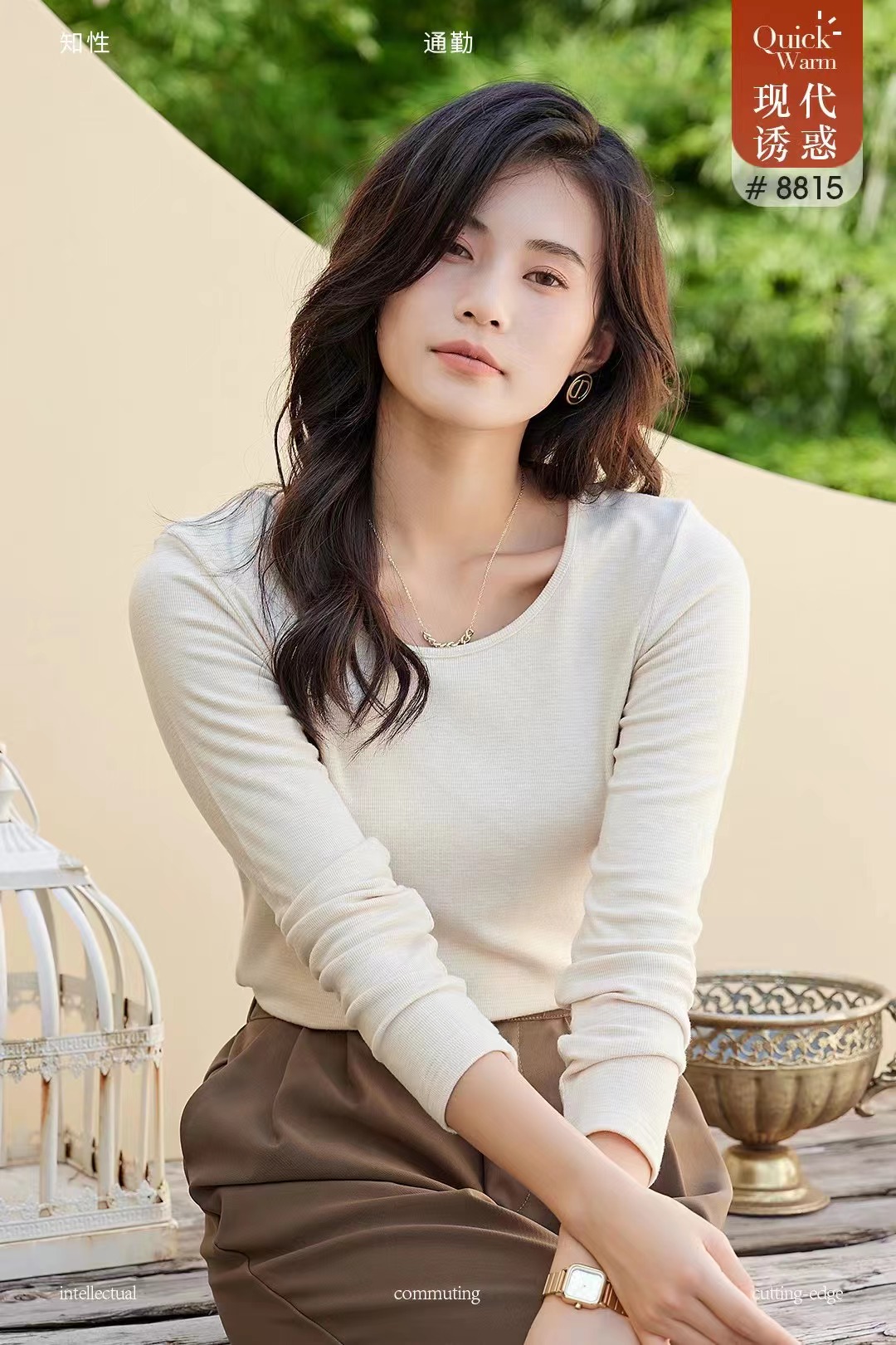 Autumn And Winter Fashion Ladies Round Neck With A Solid Color Long Sleeve T-Shirt Skin Comfort Warm Top 8815