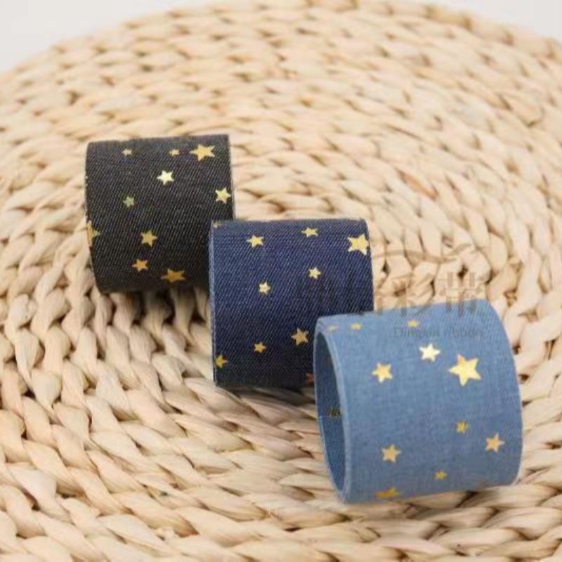 Korean boutique webbing ding shin star cowboy belt hecho a mano diy arco accesorios accesorios para el pelo ropa embalaje de regalo 40Y Item Picture
