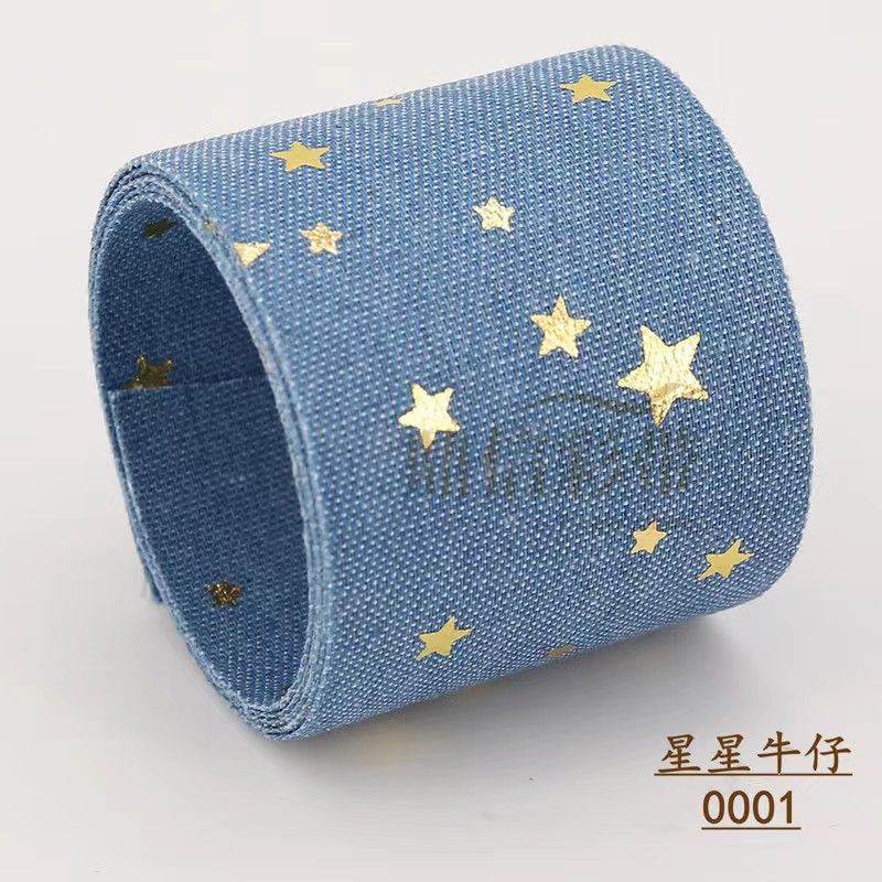 Korean boutique webbing ding shin star cowboy belt hecho a mano diy arco accesorios accesorios para el pelo ropa embalaje de regalo 40Y Specification image