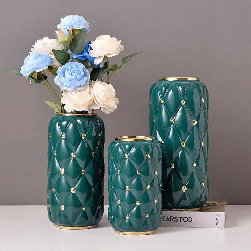 New Nordic modern and simple electroplated ceramic vases, living room decorative cabinets, ornaments, hotel model rooms, wedding handicrafts details Picture