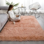 Cross-border simple solid color wool carpet plus velvet floor mat ins silk wool carpet sofa blanket bedroom bed covered with long blanket float window mat wholesale