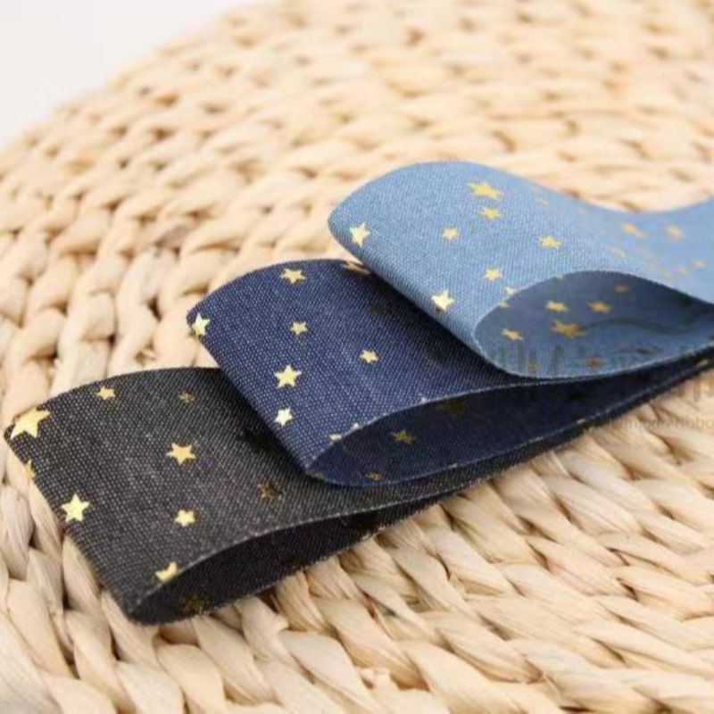 Korean premium webbing, Dingxin Star denim ribbon, diy bow accessories, hair accessories, clothing, gift packaging, 40Y