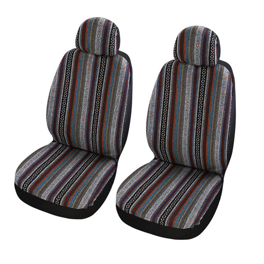 Ethnic-style coarse cloth car seat covers, canvas car seat cushions, five-seat car seat cushions for export Specification drawing