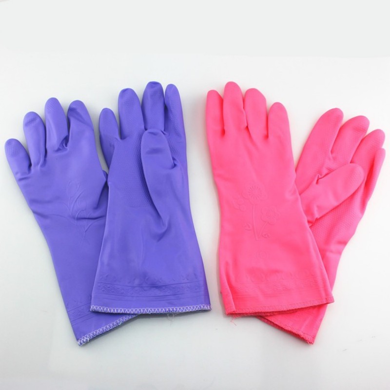 PVC short warm gloves for winter washing clothes washing dishes plus plush cloth UP warm gloves thumbnail