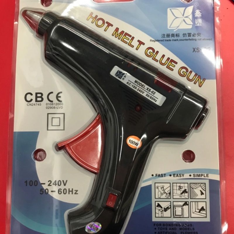 Xin Plastic Gun 100W Direct Portable Hot Melt Glue Gun With Switch High Temperature Glue Gun Household Manual Diy Specification drawing