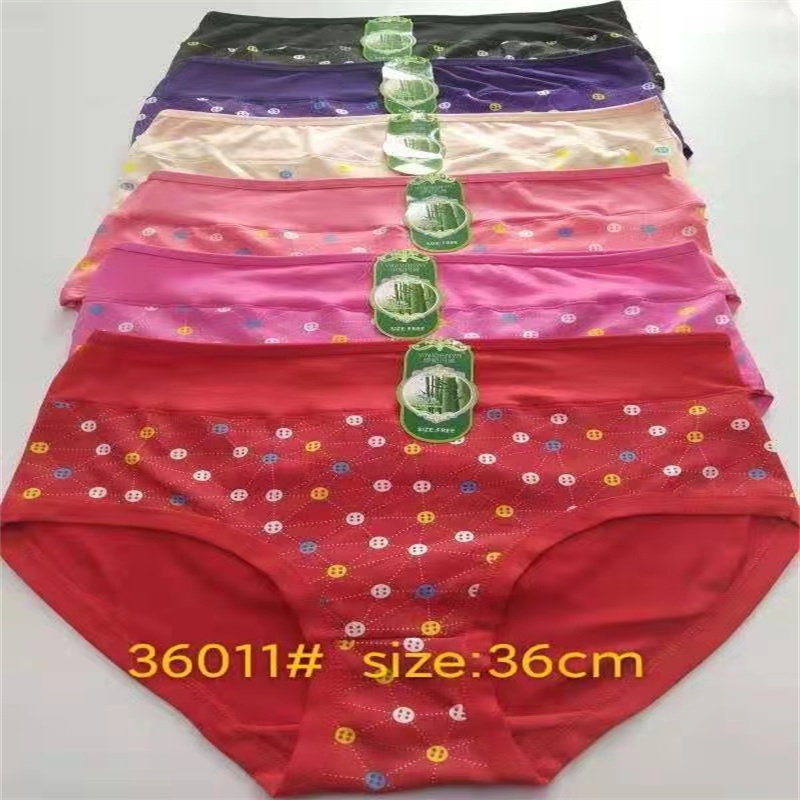Mid-Waist Underwear Women Breathable Cotton Crotch Women's Underwear Large Size Belly Lift Hip Lace Sexy Attractive Pants 36011 details Picture