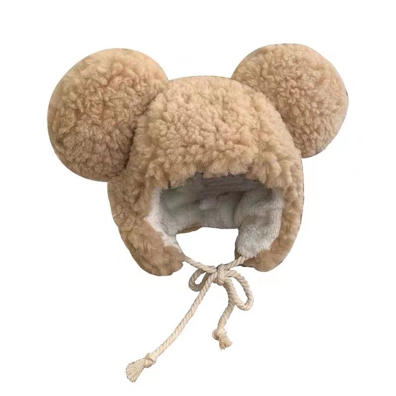  Winter cold proof cashmere Mickey big ears Lei Feng hat warm ear protection Lei Feng hat women's cashmere cute wool ski cap thumbnail