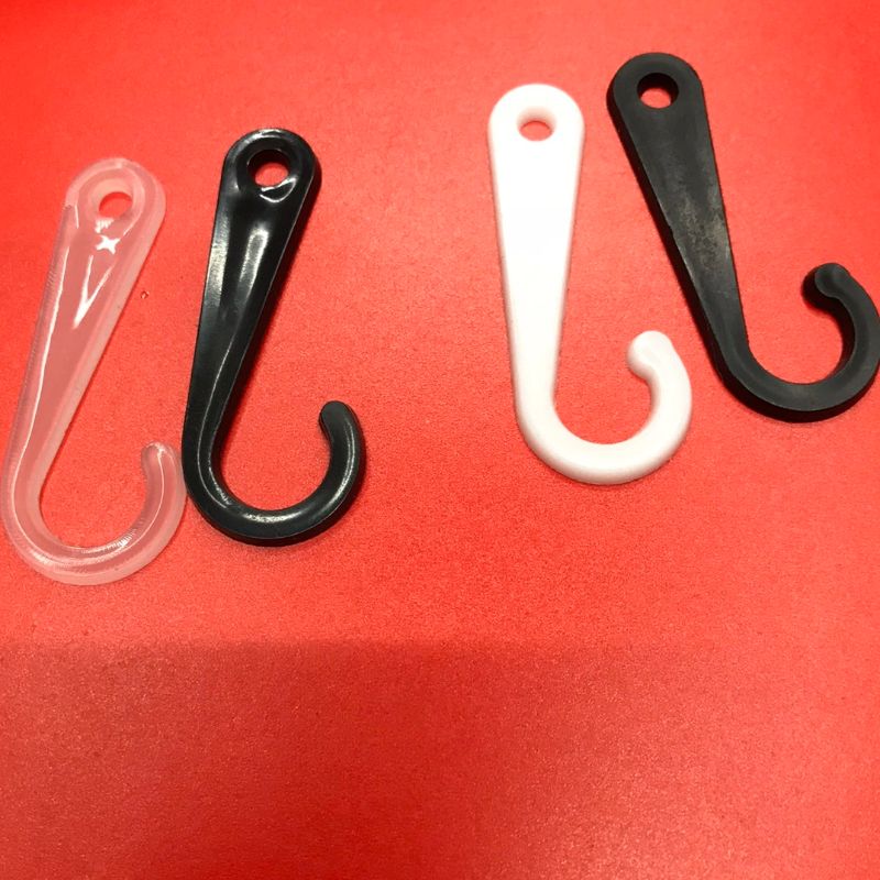Thin Hook Plastic Hook Show Black And White Transparent Thin Hook Pants Rack Wholesale Spot Manufacturers Clothing Pants Clip details Picture