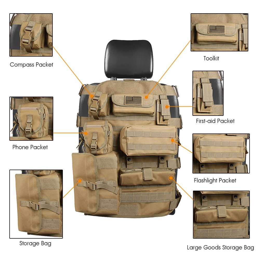 Off-road and outdoor car seat cushions, car seat covers, black canvas seat covers Item Picture