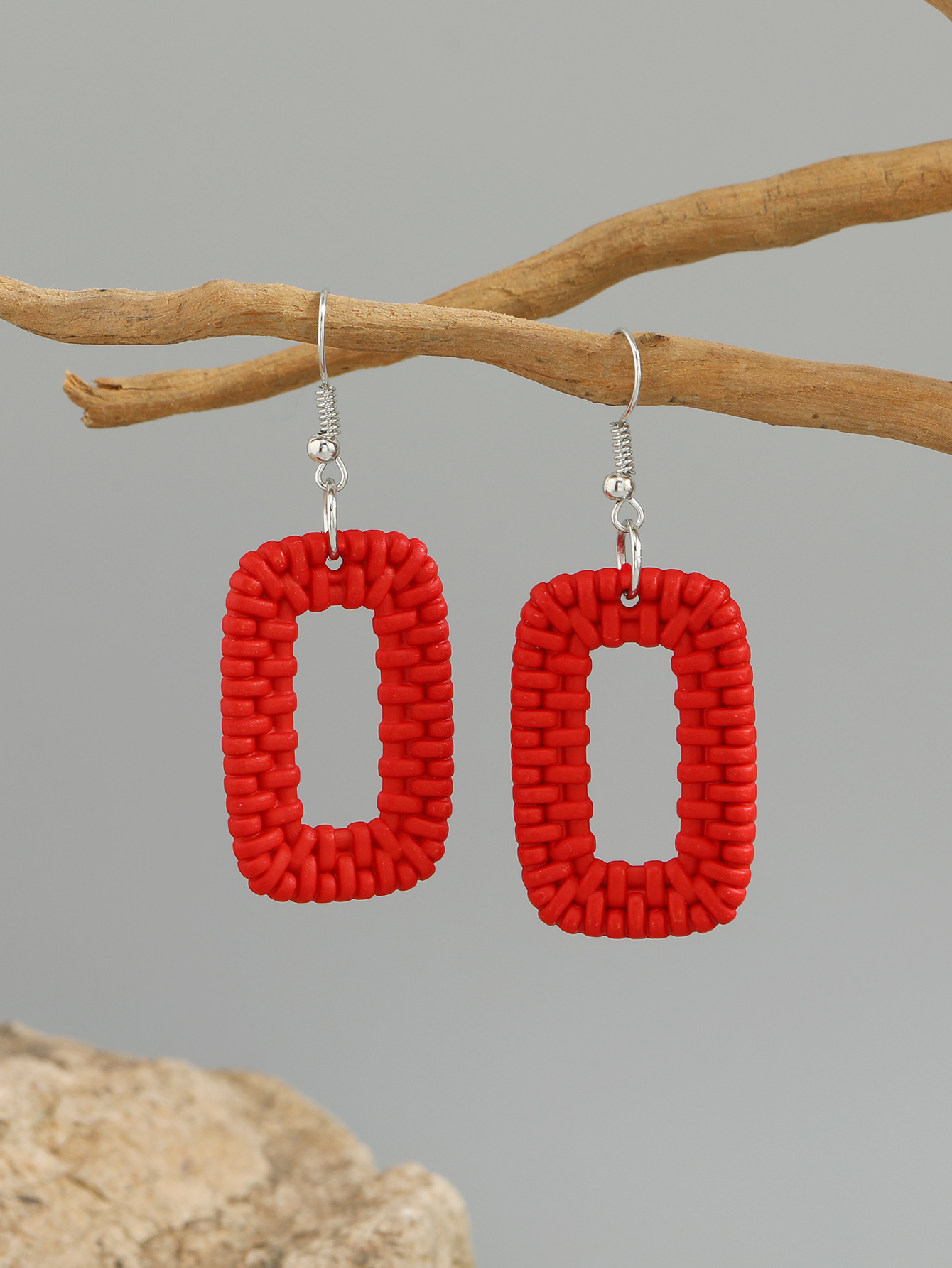 Boho tropical folk style vintage handmade resin earrings Fufu Coconut-513
