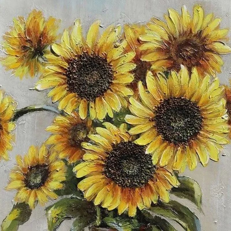 Sunflower Three-Dimensional Oil Painting 006 Specification drawing