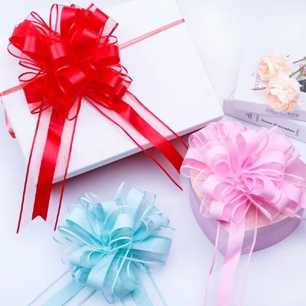Exquisite Hand-Pulled Flower Gift Box Decoration Bow Lace, Ribbon Festival Gift Decoration 2206 details Picture