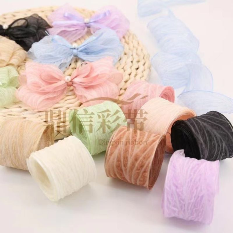 DINGX Korean premium woven tape, twill chiffon tape, fabric lace tape manufacturer direct sales, DIY ribbon, clothing accessories, packaging accessories 100Y Specification image