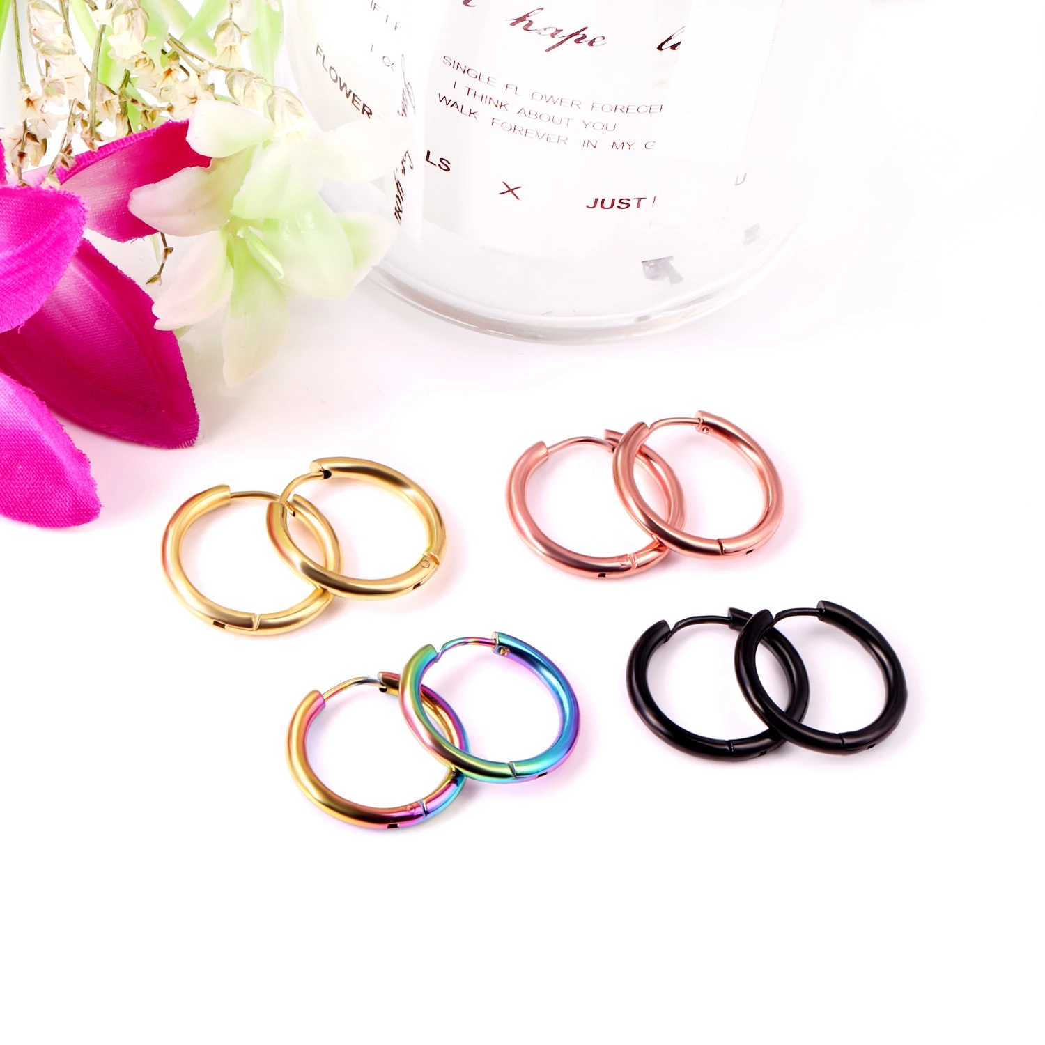 Small Hoop Earrings Women Men Silver Color Stainles Steel Round Circle Pendientes Mujer 2022 Anti-allergy thumbnail